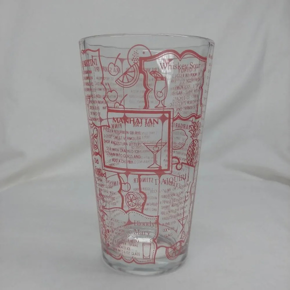 Vintage  Irvinware Bartender's Mixing Glass with Recipes and Measurements 24oz - Picture 1 of 7